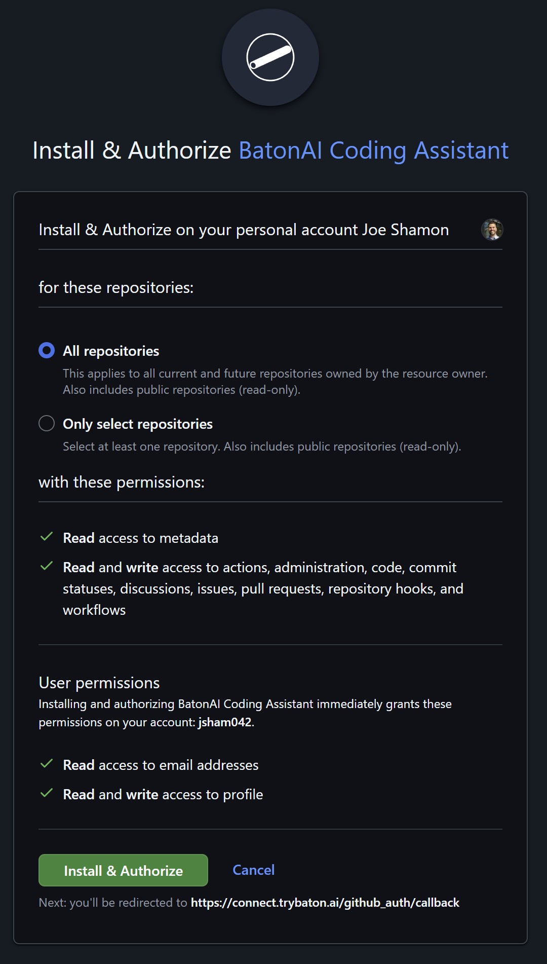 Choose GitHub repos